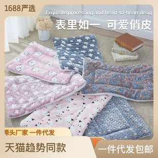 Cross-border pet blanket mat cat and dog flannel blanket autumn and winter warm blanket pet sleeping mat wholesale