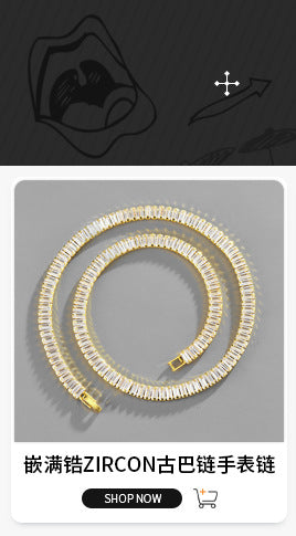 Xindi European and American Popular Men's Necklace 15mm Exaggerated Diamond Geometric Trendy Hip-Hop Jewelry Large Gold Chain Necklace