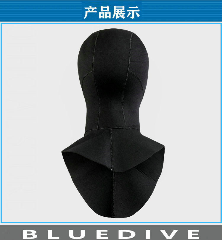 Diving Cap 3mm Thickened Warm Underwater Cold-proof Swimming Scuba Men's Winter Swimming Women's Super Elastic Thickened Snorkeling Head with Shoulder