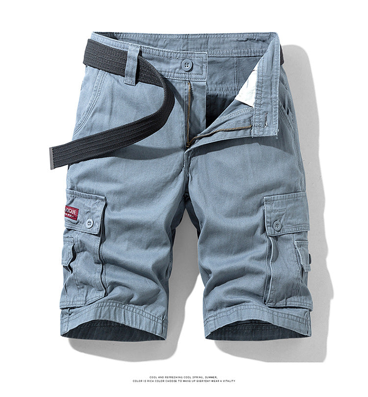 Summer Men's Fashionable Multi-Pocket Workwear Shorts Thin Casual Fashion 95555 Cross-Border for Amazon
