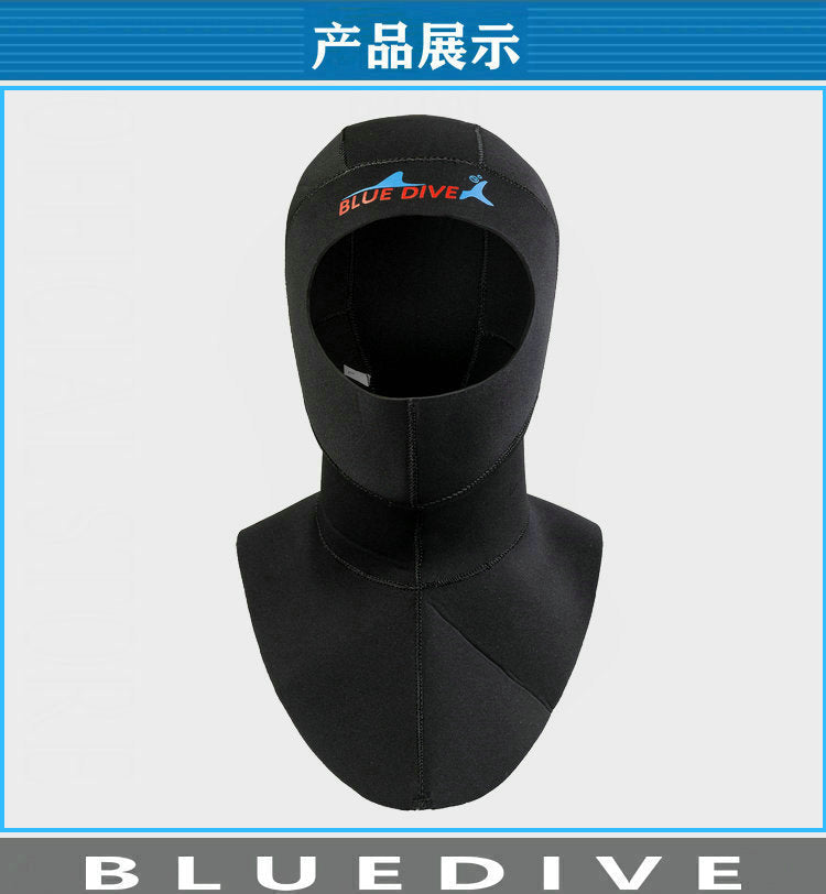 Diving Cap 3mm Thickened Warm Underwater Cold-proof Swimming Scuba Men's Winter Swimming Women's Super Elastic Thickened Snorkeling Head with Shoulder