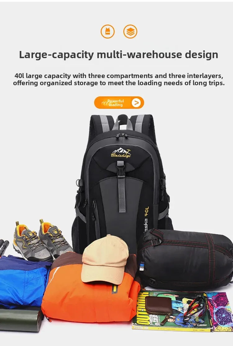 Men's and Women's Travel Backpacks, New Lightweight Outdoor Hiking Bags, Large-Capacity Travel Bags, Camping Storage Backpacks