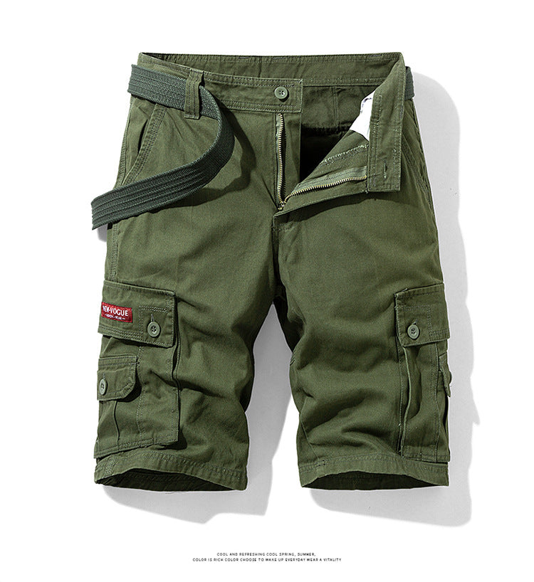 Summer Men's Fashionable Multi-Pocket Workwear Shorts Thin Casual Fashion 95555 Cross-Border for Amazon