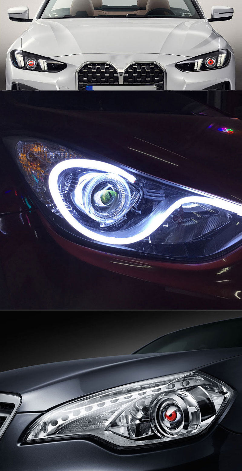 Cross-border new dynamic LED car headlight 3 inch demon eye LED eye light modified eagle eye light blink light