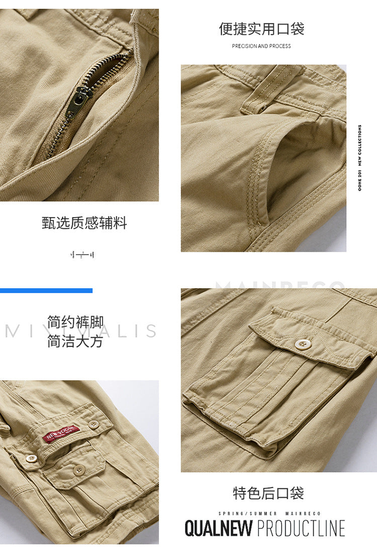 Summer Men's Fashionable Multi-Pocket Workwear Shorts Thin Casual Fashion 95555 Cross-Border for Amazon