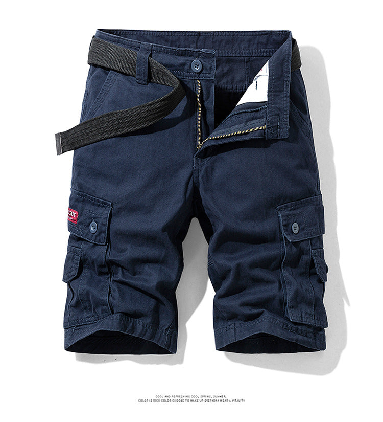 Summer Men's Fashionable Multi-Pocket Workwear Shorts Thin Casual Fashion 95555 Cross-Border for Amazon