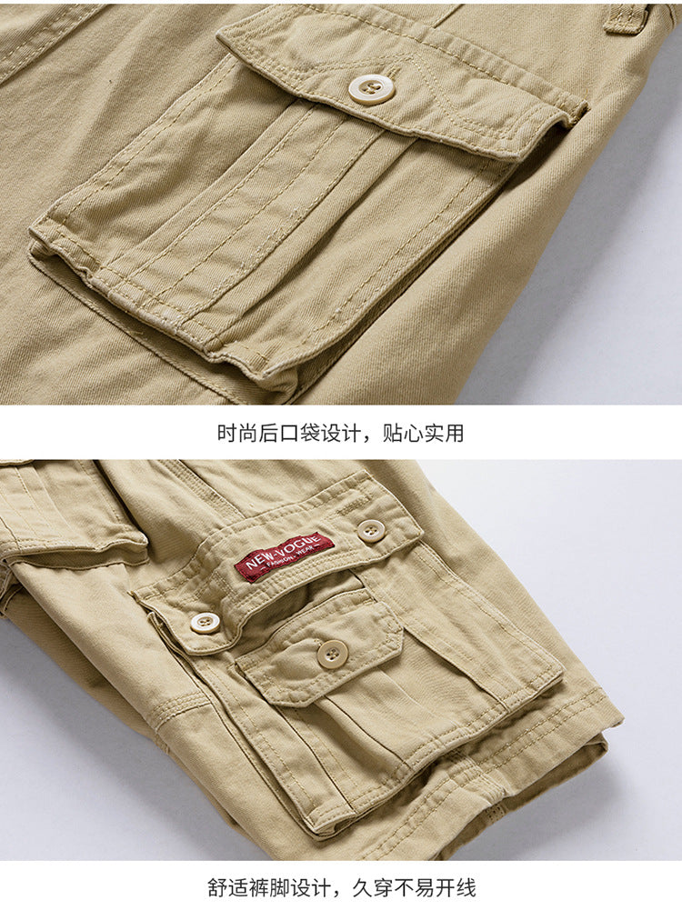 Summer Men's Fashionable Multi-Pocket Workwear Shorts Thin Casual Fashion 95555 Cross-Border for Amazon