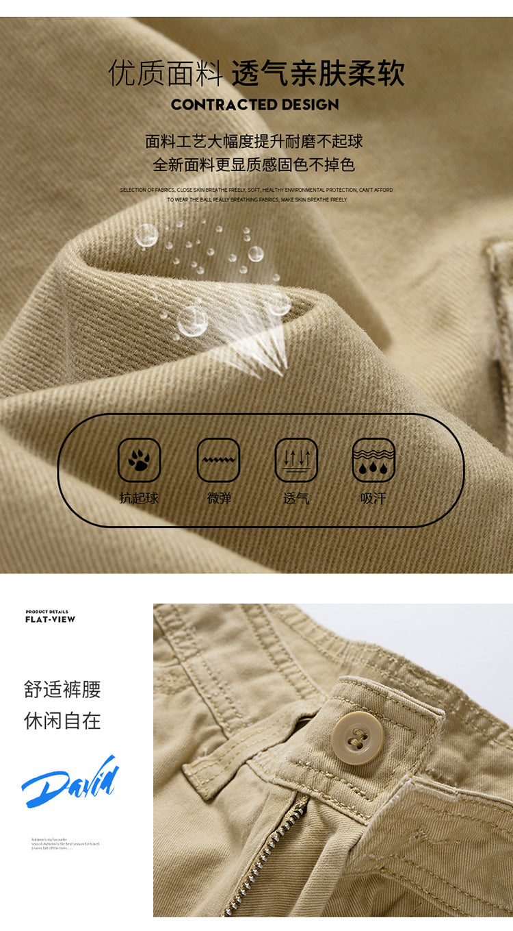 Summer Men's Fashionable Multi-Pocket Workwear Shorts Thin Casual Fashion 95555 Cross-Border for Amazon