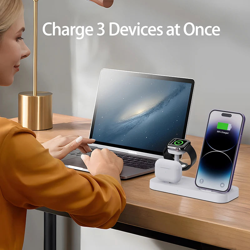 4-in-1 desktop wireless charger It can charge mobile phones, watches and headphones
