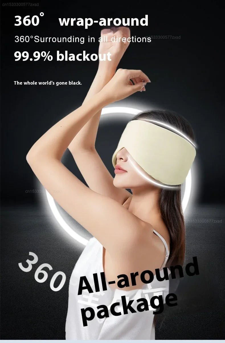Travel Eye Mask Sleep Ice Silk Breathable Relieve Fatigue Warm Cool Double-sided Full Coverage Blackout Noise Reduction Eye Mask