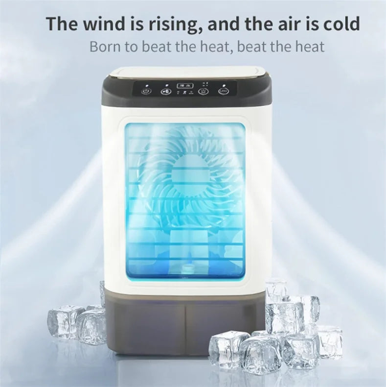 Portable Air Conditioner Fan with Spray Mist, Rechargeable Mini Air Cooler Humidifier, USB Desktop Cooling Fan for Home Office