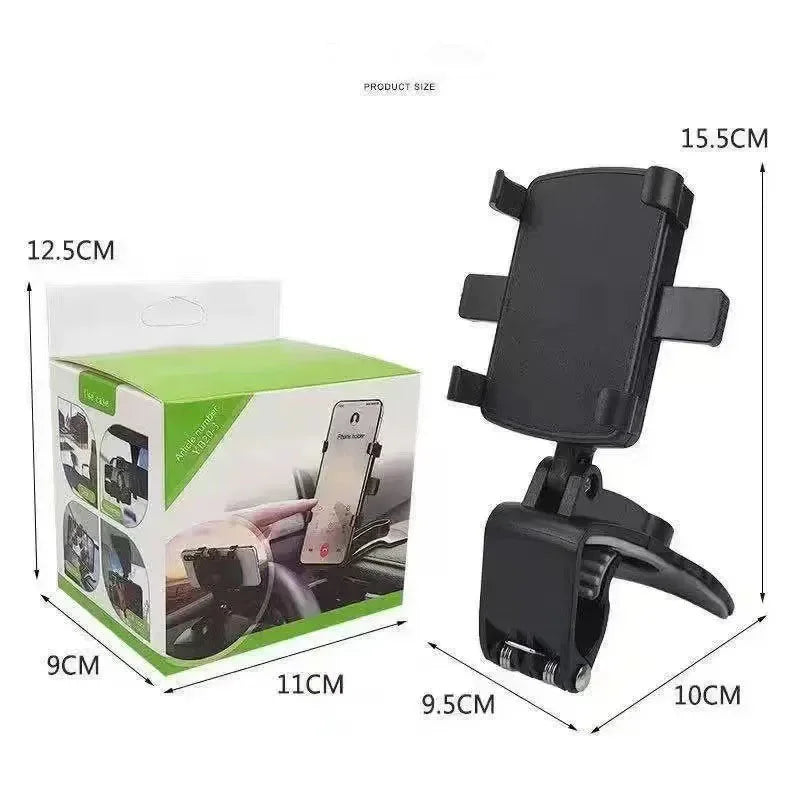 Car Dashboard Clip Mobile Phone Bracket Rearview Mirror Sun Visor Snap-on Navigation Phone Bracket Car Phone Holder Accessories