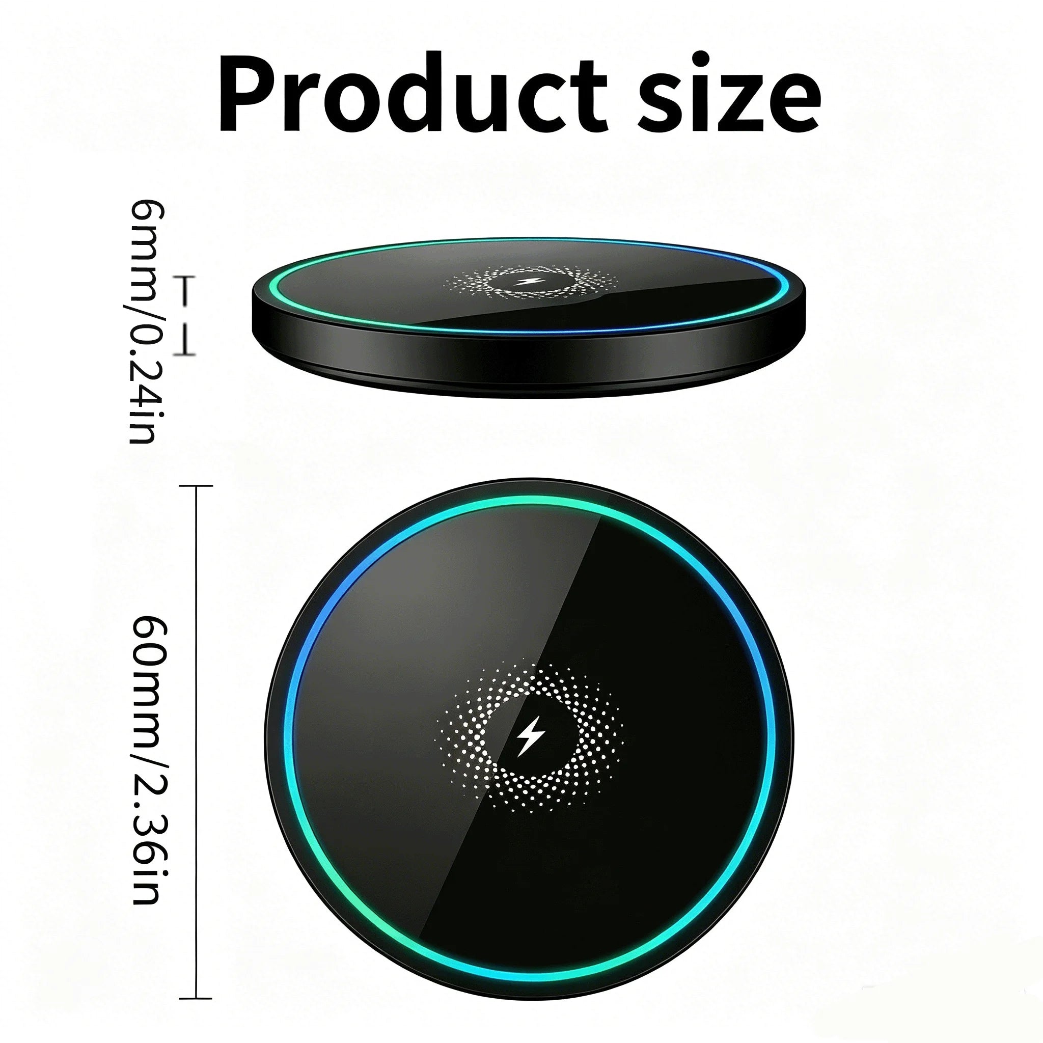 Fast Wireless Charger Compact Portable 15W Qi-Certified Wireless Charger Pad, Fast Charging Dock for iPhone & AirPods