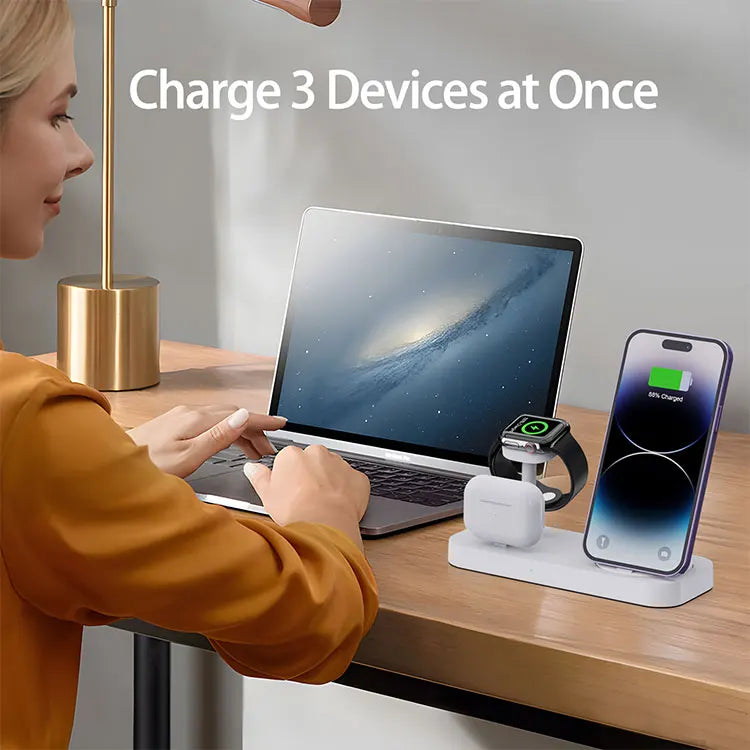 4-in-1 desktop wireless charger It can charge mobile phones, watches and headphones