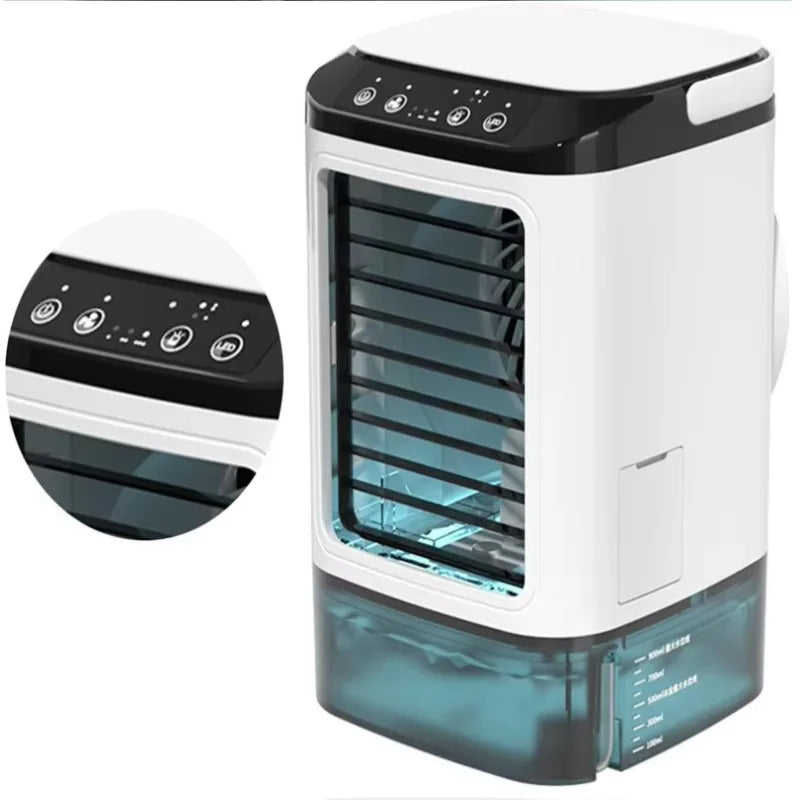 Portable Air Conditioner Fan with Spray Mist, Rechargeable Mini Air Cooler Humidifier, USB Desktop Cooling Fan for Home Office