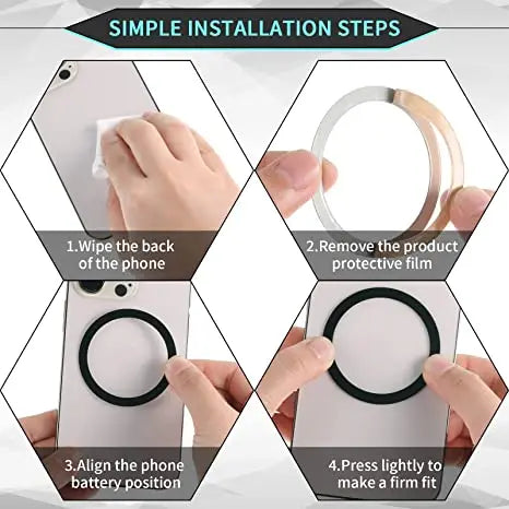 Universal Metal Rings Plate Magnetic Wireless Charger Sticker for Magsafe Wireless Charger Car Phone Holder Sheet  phone holder