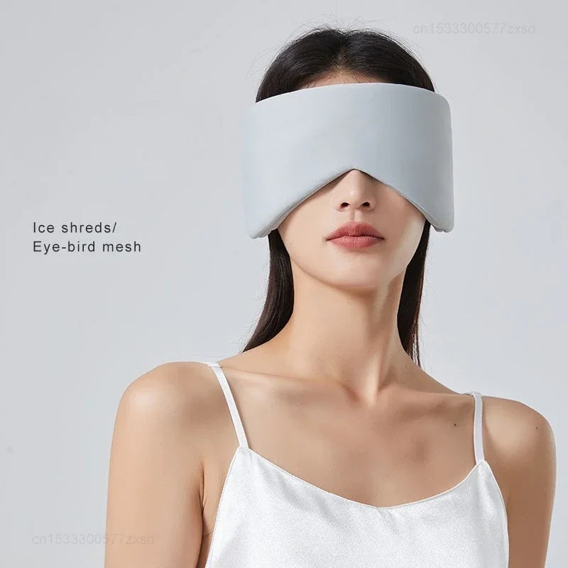 Travel Eye Mask Sleep Ice Silk Breathable Relieve Fatigue Warm Cool Double-sided Full Coverage Blackout Noise Reduction Eye Mask