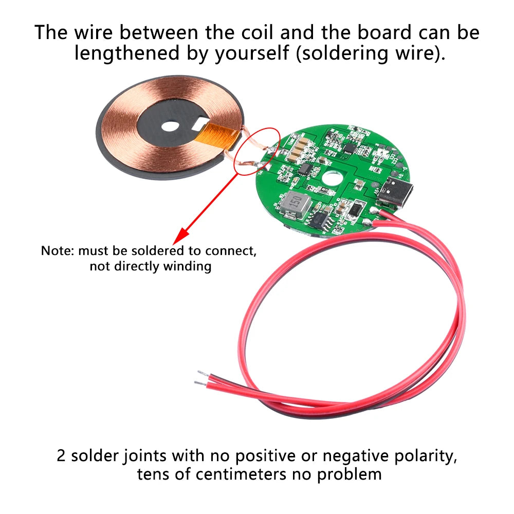 Wireless Charger Station TYPE-C 20W High Power Fast Charger Wireless Charger Transmitter Module Spacer 0-10MM