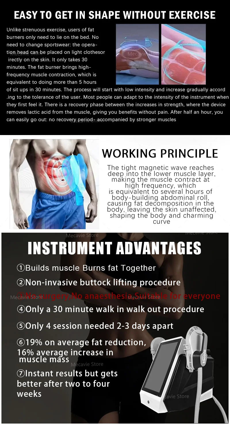 EMSnova NEO Professional 6500W HI-EMT EMS RF Nova Body Slimming Sculpting Machine Muscle Building Fat Burning EMS Equipment