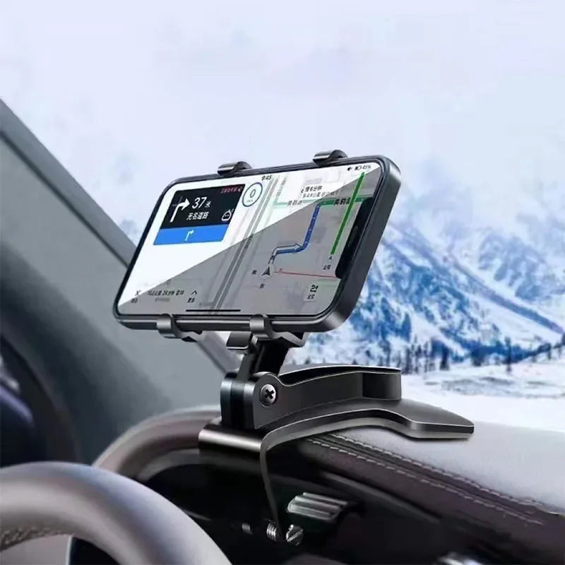 Car Dashboard Clip Mobile Phone Bracket Rearview Mirror Sun Visor Snap-on Navigation Phone Bracket Car Phone Holder Accessories
