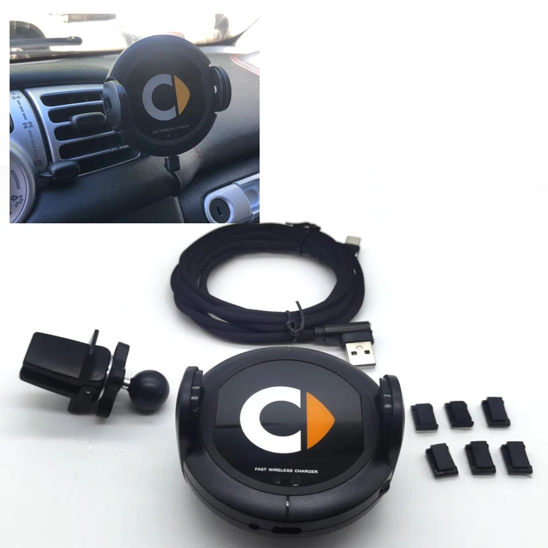 Adapted to Mercedes Benz Smart's new 453 451 wireless charger, car phone holder for automatic wireless charging Wireless charger