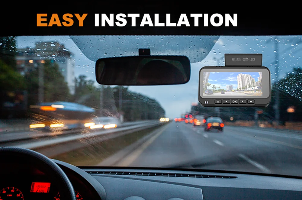 Dash Cam 4K+1080P Dual Dash Car Camera Built-in WiFi GPS 3.19" Screen Car DVR 24H Parking Mode Night Vision Black Box