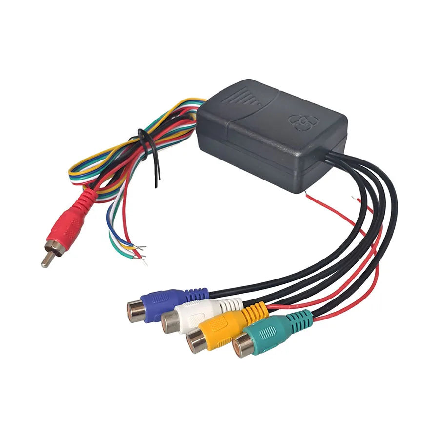 DIYSECUR 4 Cameras In 1 Video Control Image Combiner Channel Converter Box for Car Driving System Front Rear Left Right View