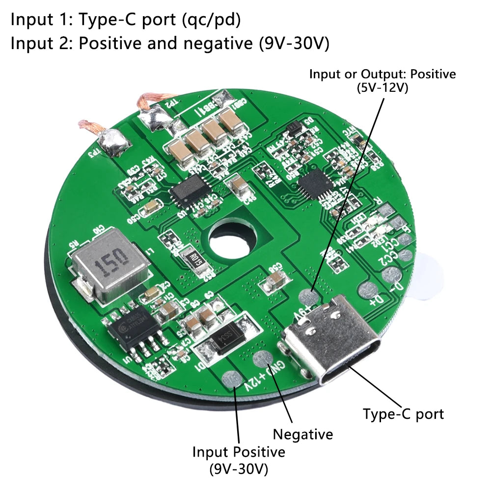 Wireless Charger Station TYPE-C 20W High Power Fast Charger Wireless Charger Transmitter Module Spacer 0-10MM