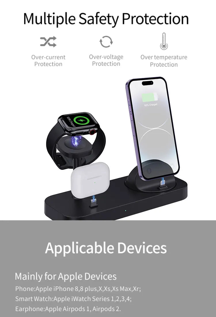 4-in-1 desktop wireless charger It can charge mobile phones, watches and headphones