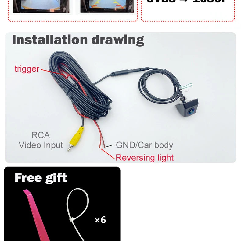 Rear View Reversing Camera for Ford Mustang 2010 to Date Android Screen OEM Style HD AHD1080P Camera Accessories