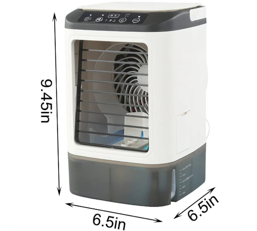 Portable Air Conditioner Fan with Spray Mist, Rechargeable Mini Air Cooler Humidifier, USB Desktop Cooling Fan for Home Office