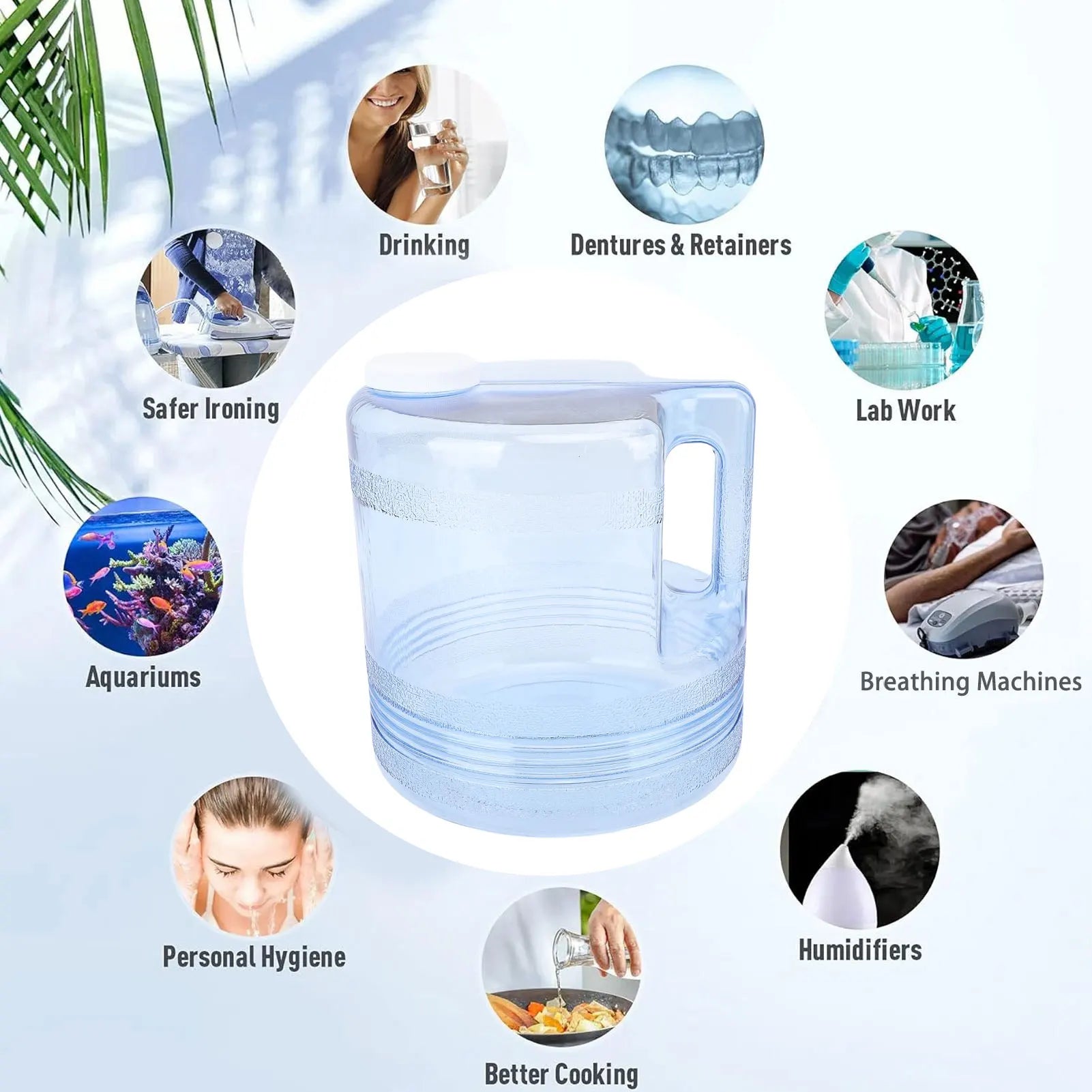 4L Water Distiller Container Home Teeth Beauty Water Distiller Replacement Bottle for Countertop Distillers