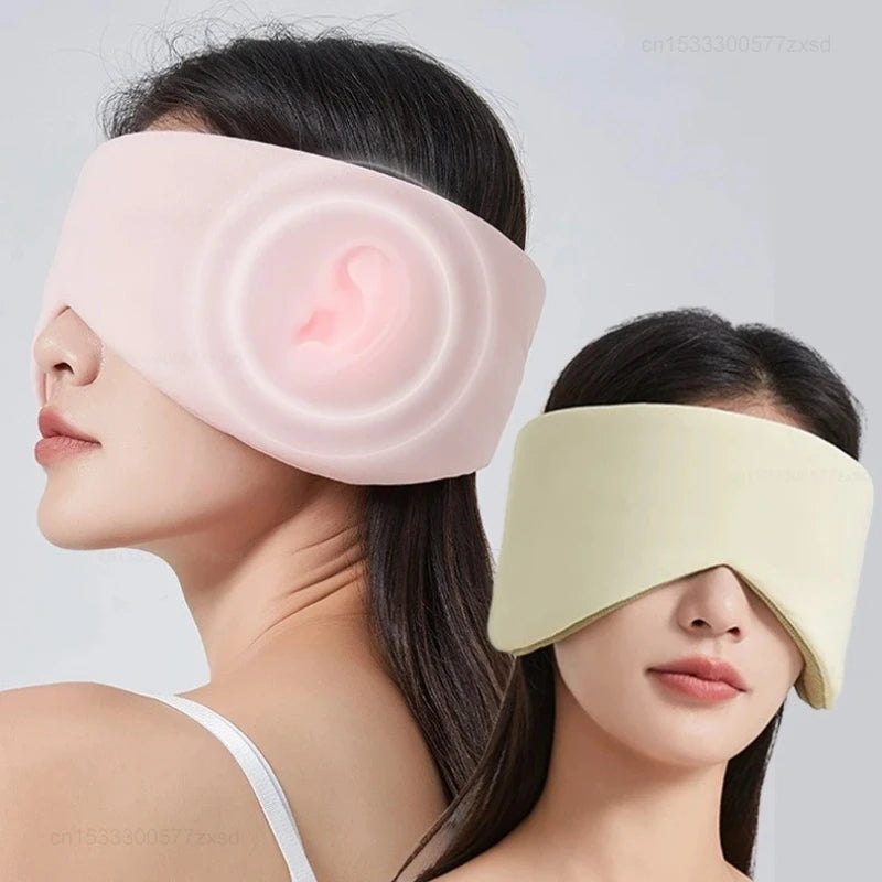 Travel Eye Mask Sleep Ice Silk Breathable Relieve Fatigue Warm Cool Double-sided Full Coverage Blackout Noise Reduction Eye Mask