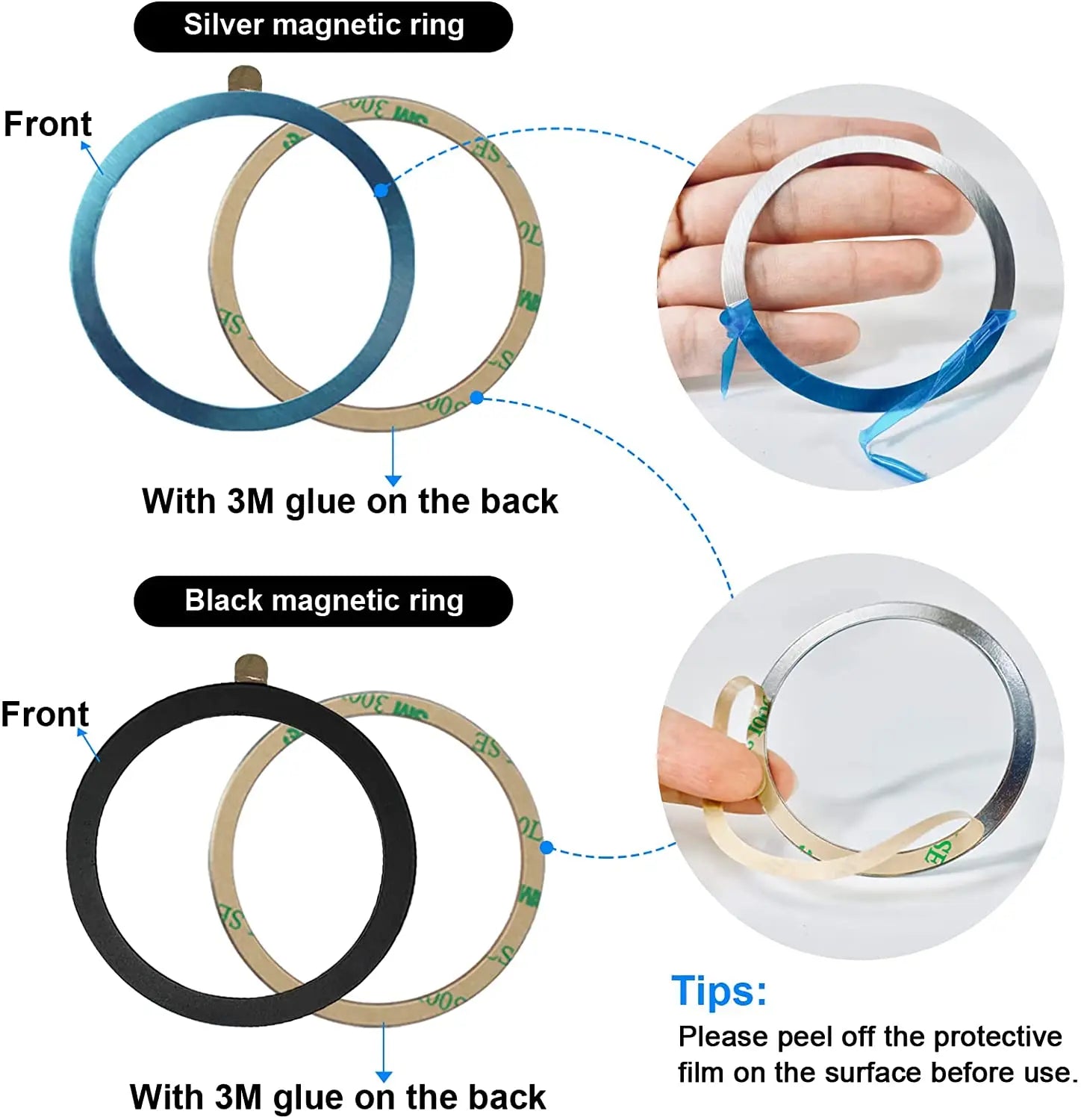 Universal Metal Rings Plate Magnetic Wireless Charger Sticker for Magsafe Wireless Charger Car Phone Holder Sheet  phone holder