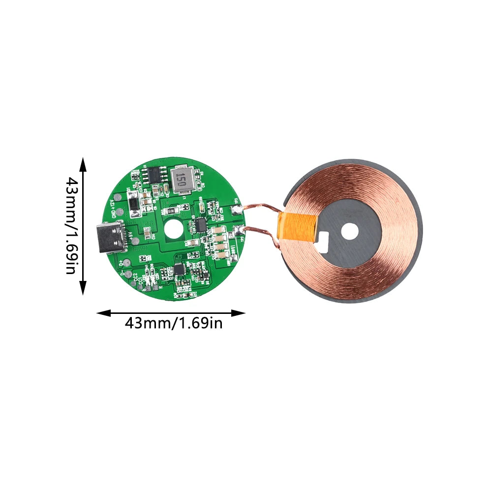 Wireless Charger Station TYPE-C 20W High Power Fast Charger Wireless Charger Transmitter Module Spacer 0-10MM