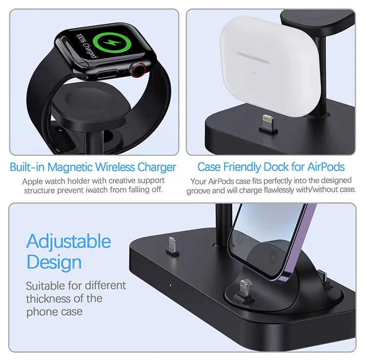4-in-1 desktop wireless charger It can charge mobile phones, watches and headphones