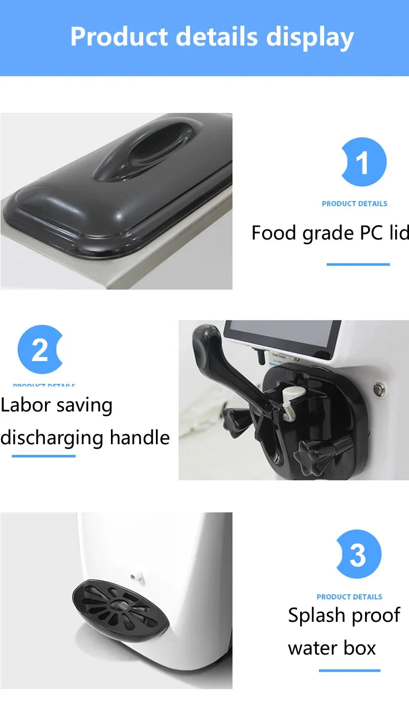 Patent High Tech Super Silence Ice Cream Maker Machine Mini Countertop Soft Ice Cream Machine