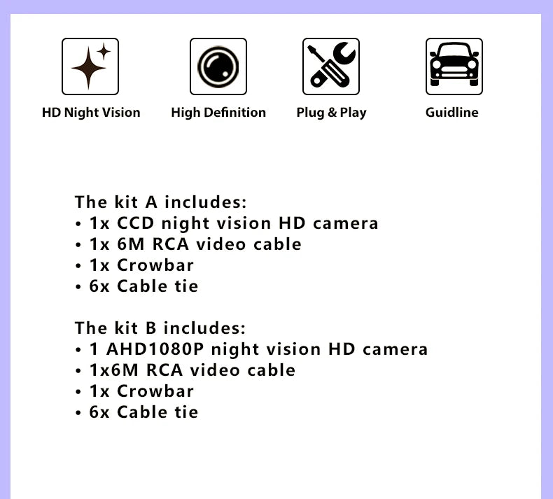 Rear View Reversing Camera for Ford Mustang 2010 to Date Android Screen OEM Style HD AHD1080P Camera Accessories