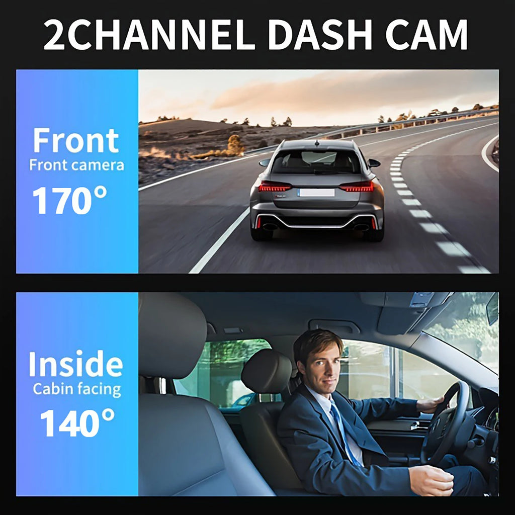 Dash Cam for cars 1080P Car DVR Video Recorder Dual car camera Front Inside View Camera Loop Recording WiFi Monitor Dashcam