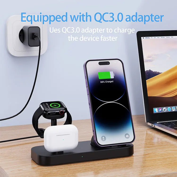 4-in-1 desktop wireless charger It can charge mobile phones, watches and headphones