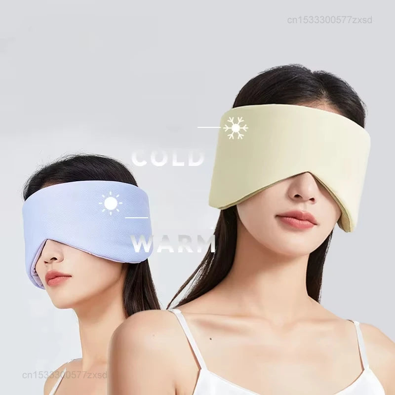 Travel Eye Mask Sleep Ice Silk Breathable Relieve Fatigue Warm Cool Double-sided Full Coverage Blackout Noise Reduction Eye Mask