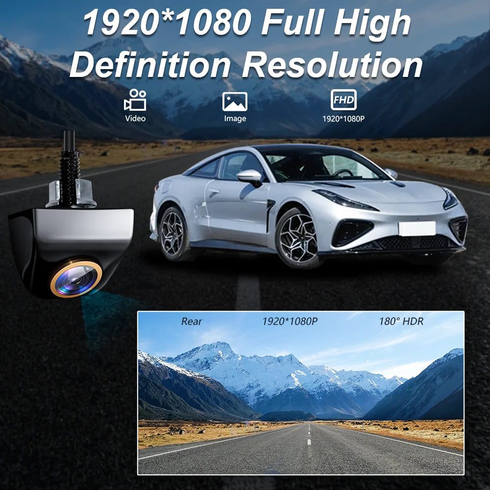 CyberNavi Car Rear View Camera 200° AHD 1920x1080P Fisheye Golden Lens Full HDR Night Vision Vehicle Rear Reversing Front Camera