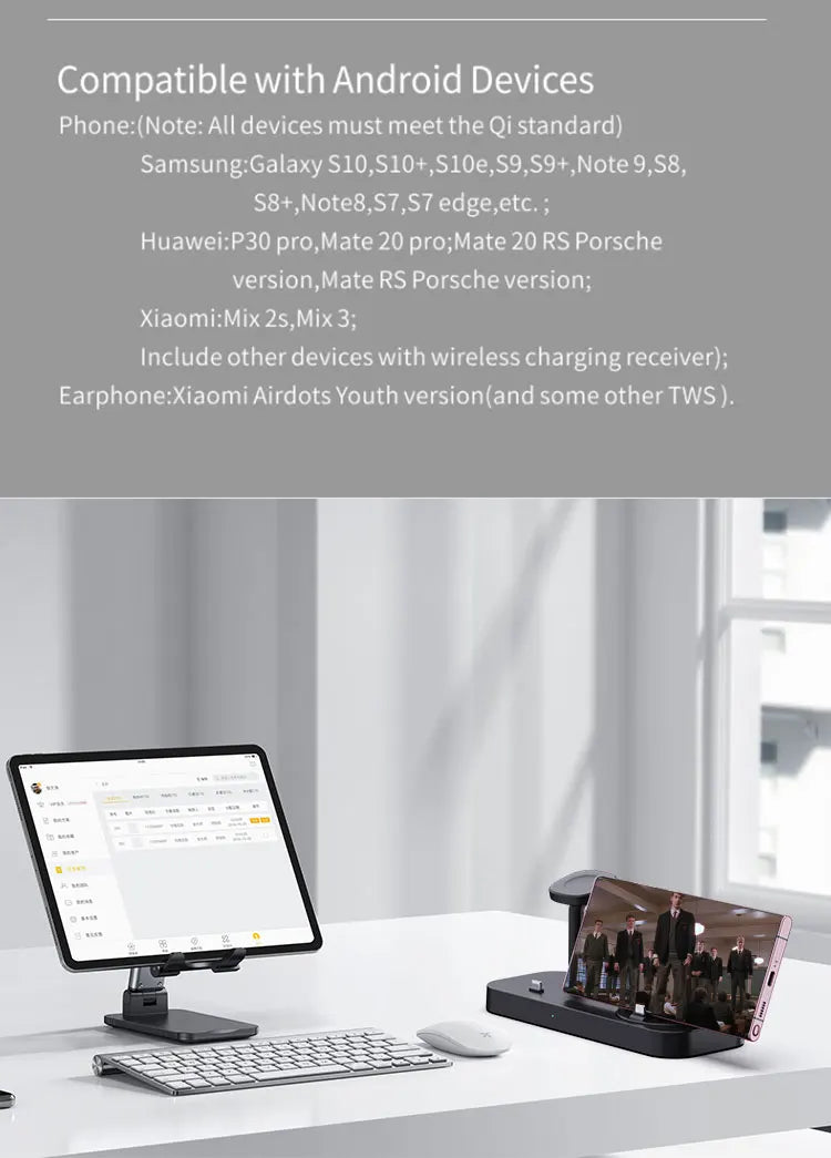 4-in-1 desktop wireless charger It can charge mobile phones, watches and headphones