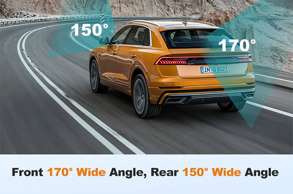 Dash Cam 4K+1080P Dual Dash Car Camera Built-in WiFi GPS 3.19" Screen Car DVR 24H Parking Mode Night Vision Black Box