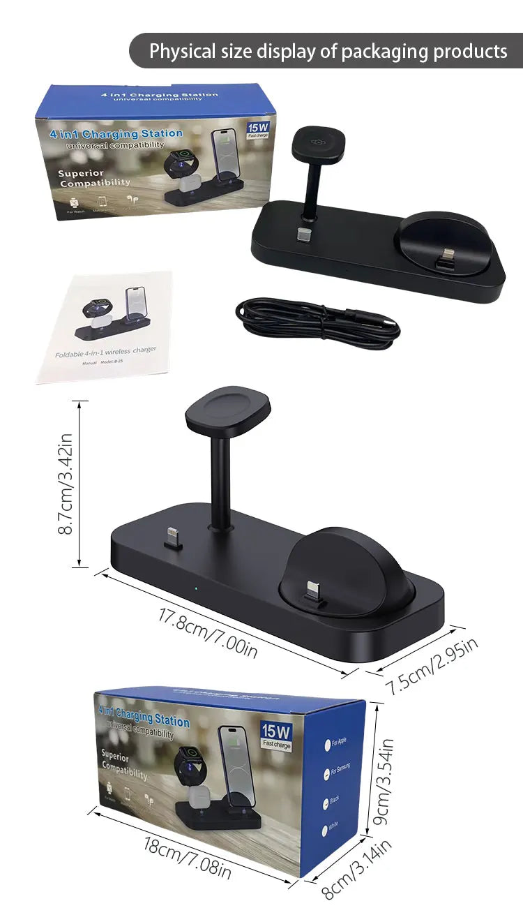 4-in-1 desktop wireless charger It can charge mobile phones, watches and headphones