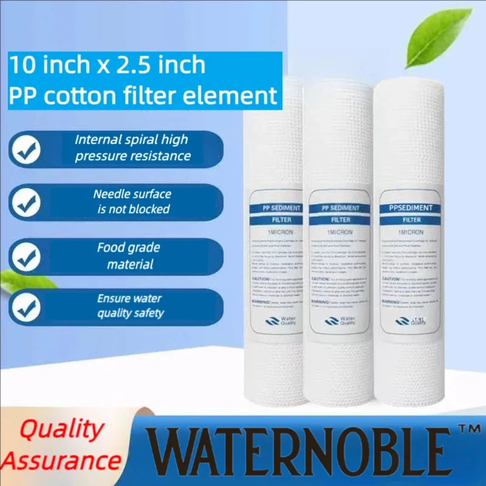 Waternoble 10 Inch X 2.5 Inch Compatible Replacement Filter Set for GE GXWH04F GXWH20F GXWH20S 5 Micron Water Filter Cartridges