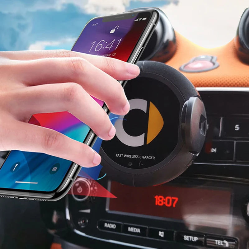Adapted to Mercedes Benz Smart's new 453 451 wireless charger, car phone holder for automatic wireless charging Wireless charger