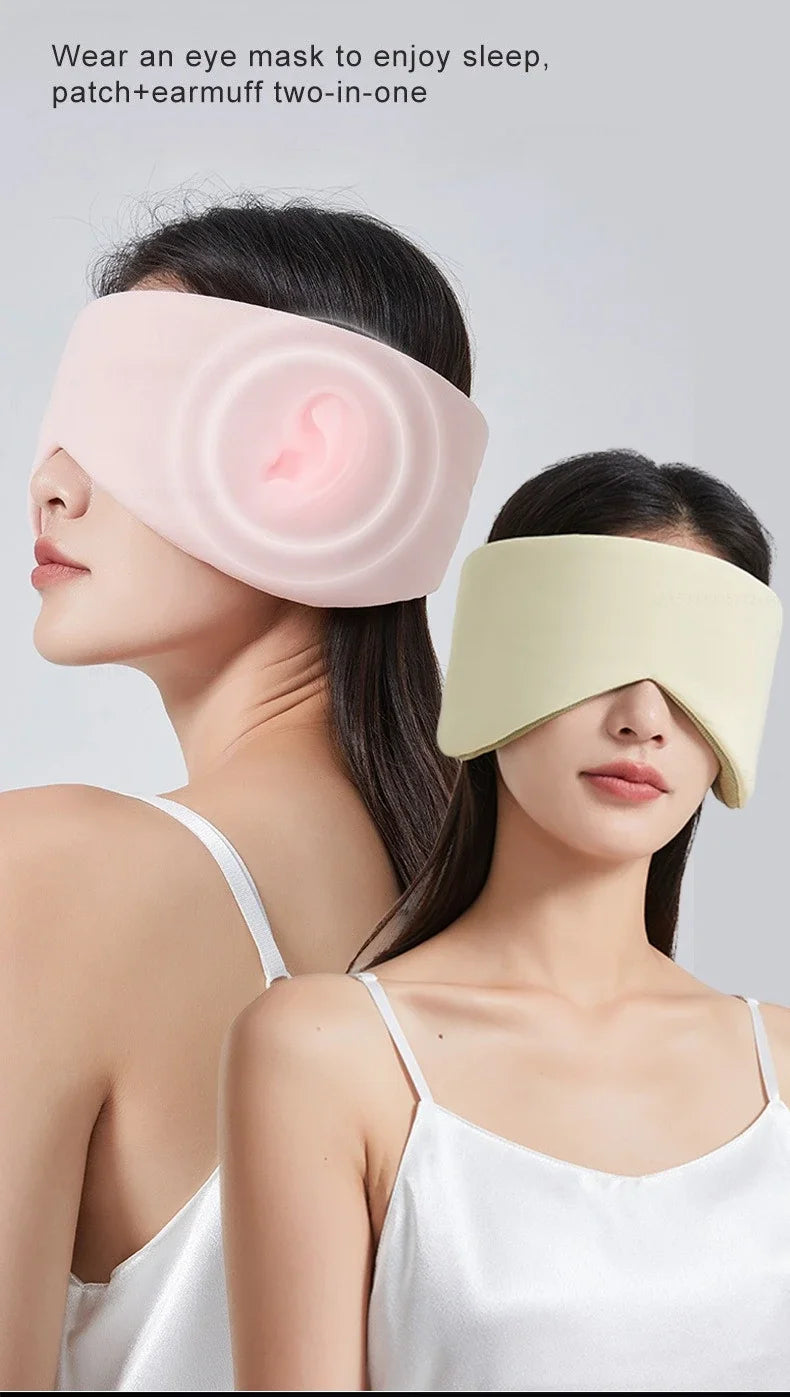 Travel Eye Mask Sleep Ice Silk Breathable Relieve Fatigue Warm Cool Double-sided Full Coverage Blackout Noise Reduction Eye Mask