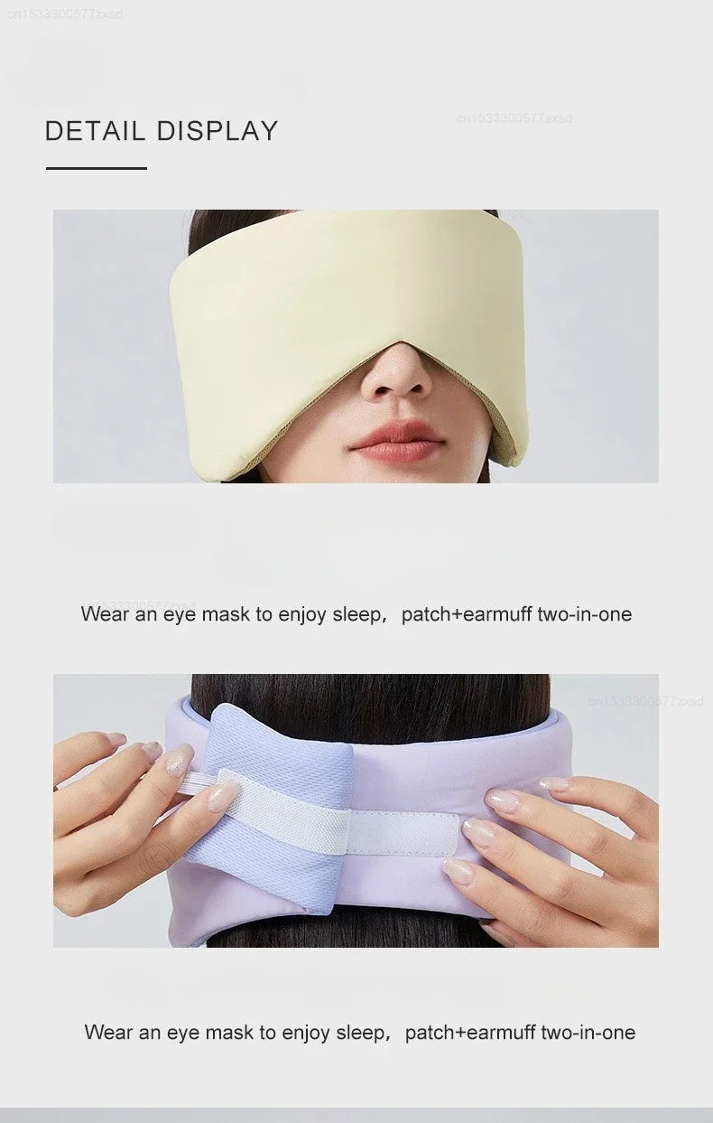 Travel Eye Mask Sleep Ice Silk Breathable Relieve Fatigue Warm Cool Double-sided Full Coverage Blackout Noise Reduction Eye Mask