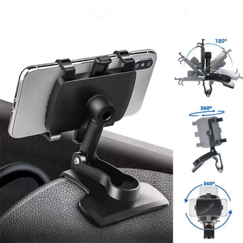 Car Dashboard Clip Mobile Phone Bracket Rearview Mirror Sun Visor Snap-on Navigation Phone Bracket Car Phone Holder Accessories